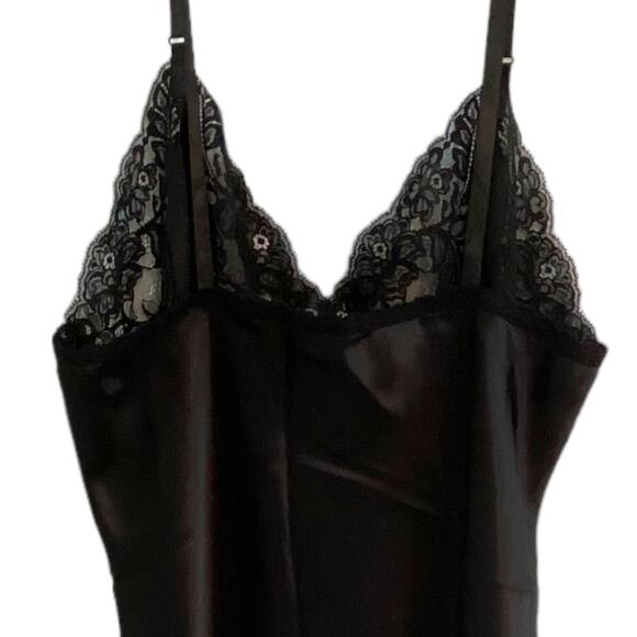 Vtg WonderMaid Black Nylon Full Slip dress Lace Trim Sz 36 UNION MADE tag Sexy - Picture 8 of 8